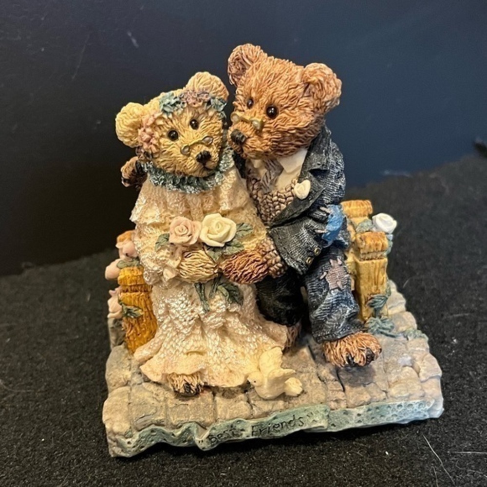 Boyds Bears & Friends # 33E / 2310 Wedding Anniversary Bears on Bench